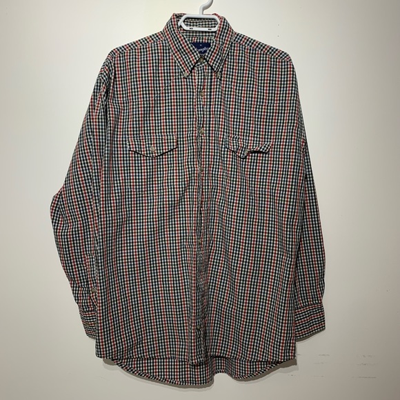 Wrangler Western Shirts M/L Plaid Longsleeve - Picture 2 of 5